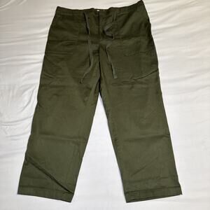 Lou & Grey Loft Womens Pants Green XL High Rise Straight Soft Lyocell Blend NWT